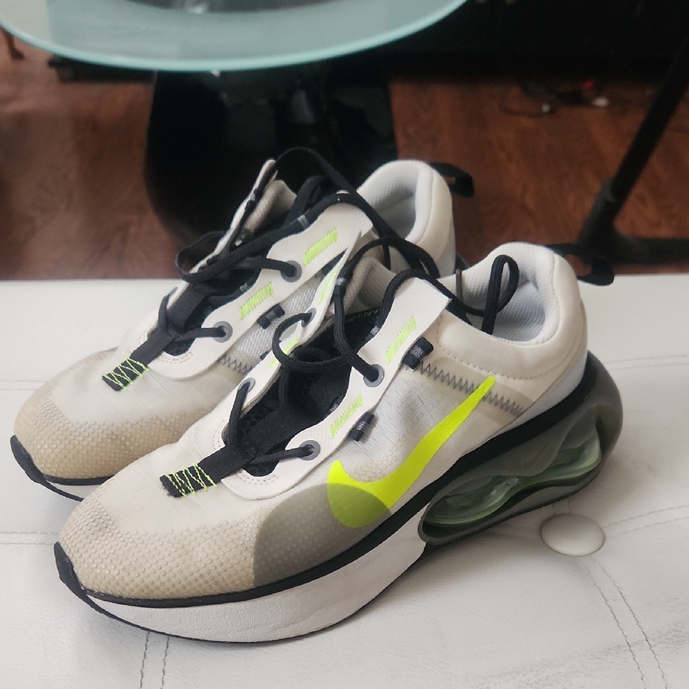 Nike Kids White and Neon Yellow Sneakers